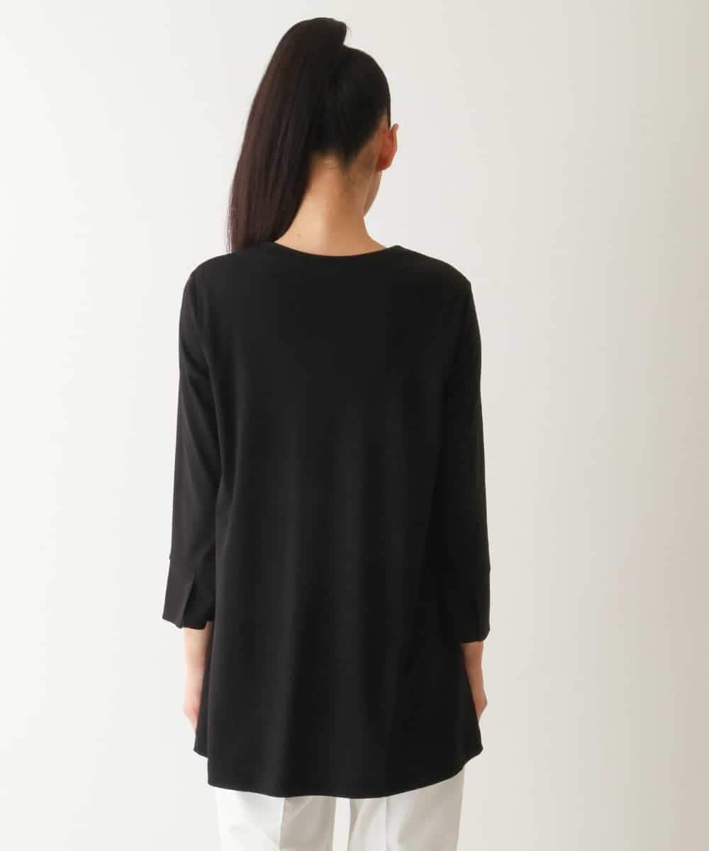 RBKFB44230 HIROKO BIS(ヒロコ ビス) アシンメトリーフリルデザインチュニック /洗える ブラック