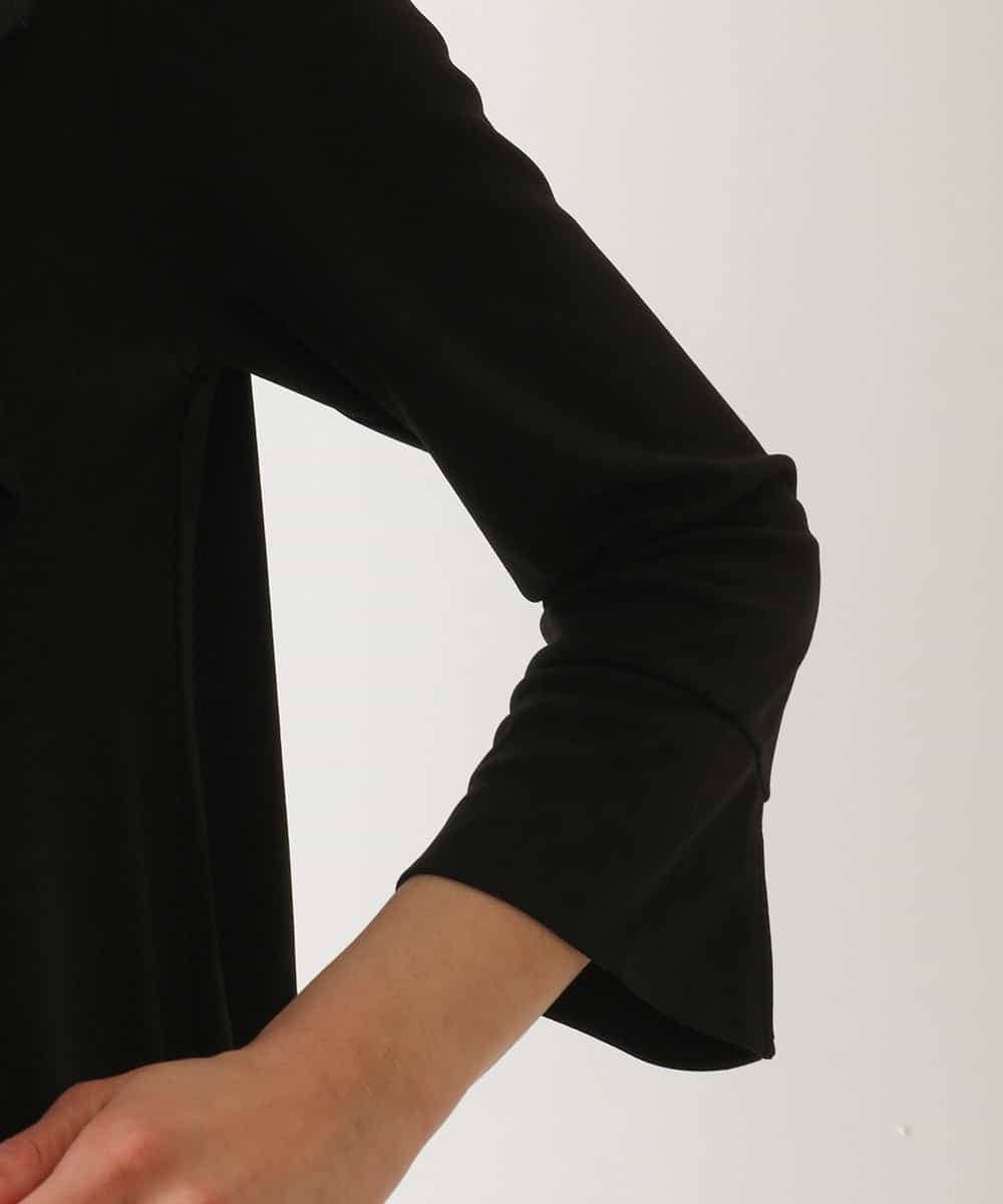 RBKFB44230 HIROKO BIS(ヒロコ ビス) アシンメトリーフリルデザインチュニック /洗える ブラック