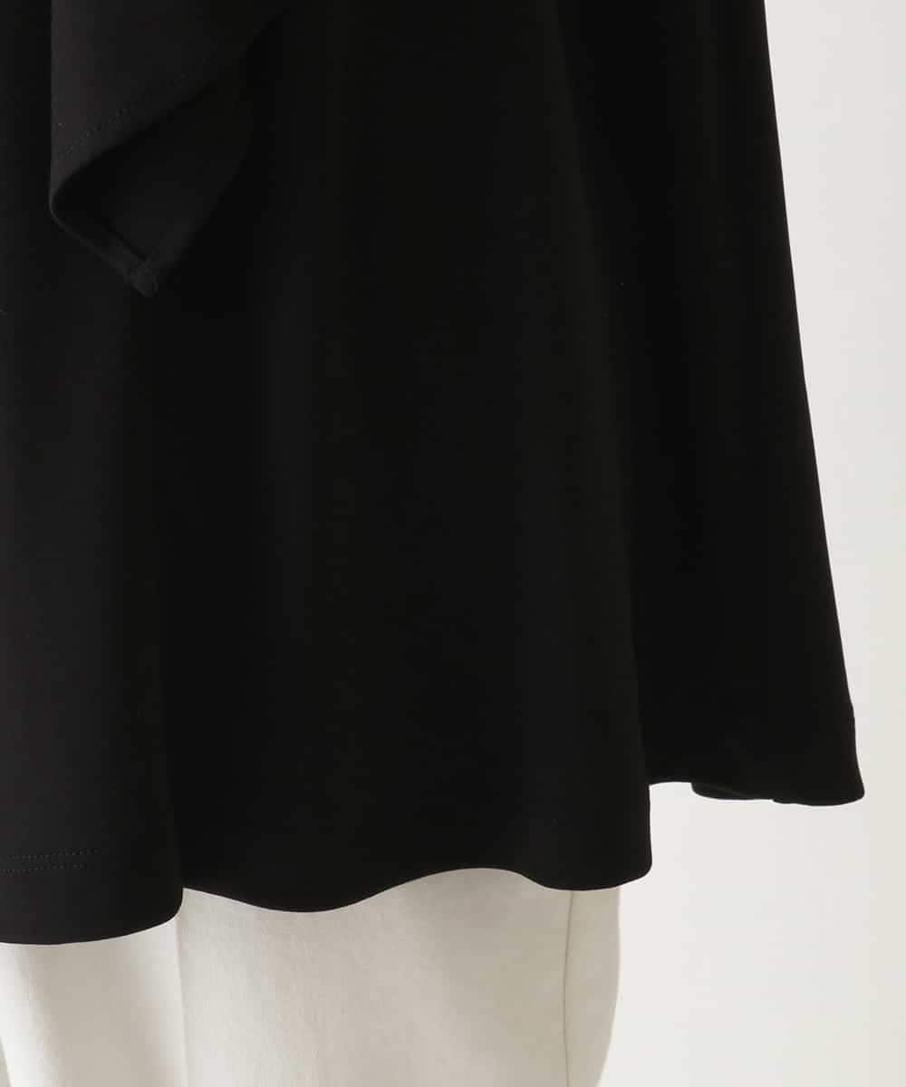 RBKFB44230 HIROKO BIS(ヒロコ ビス) アシンメトリーフリルデザインチュニック /洗える ブラック