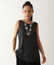 RBKFB50099 HIROKO BIS(ヒロコ ビス) ポルカドットノースリーブトップ /洗える ブラック