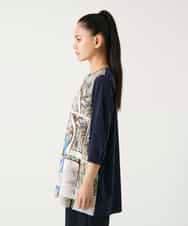 RBKFD36260 HIROKO BIS(ヒロコ ビス) グラフィカルプリントチュニックプルオーバー ブルー