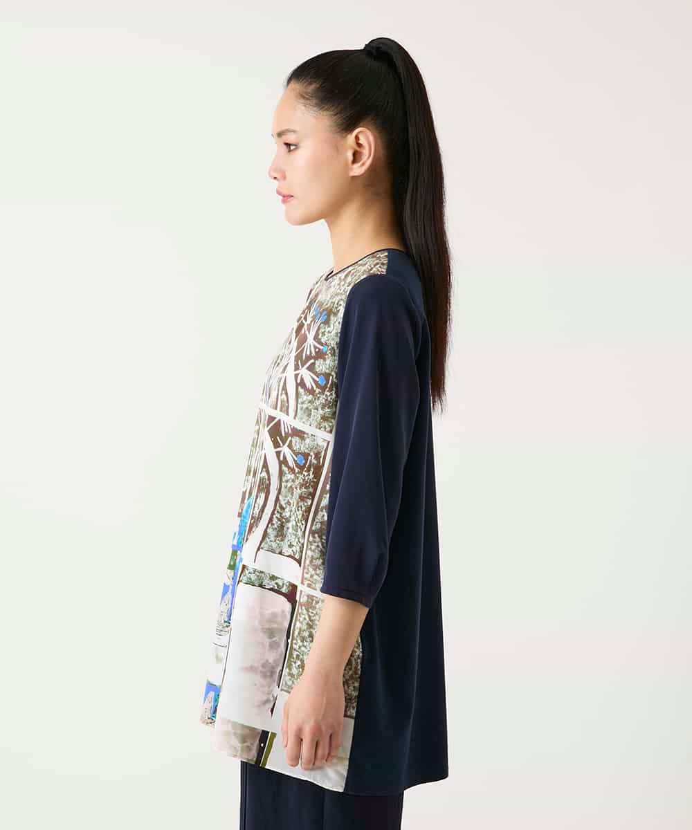 RBKFD36260 HIROKO BIS(ヒロコ ビス) グラフィカルプリントチュニックプルオーバー ブルー