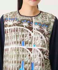 RBKFD36260 HIROKO BIS(ヒロコ ビス) グラフィカルプリントチュニックプルオーバー ブルー