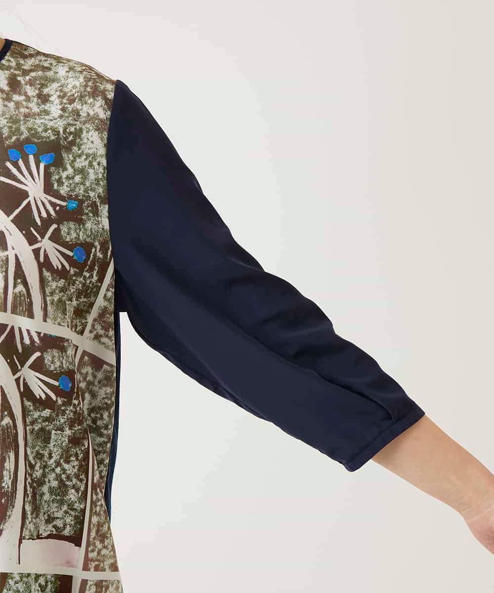 RBKFD36260 HIROKO BIS(ヒロコ ビス) グラフィカルプリントチュニックプルオーバー ブルー