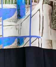 RBKFD36260 HIROKO BIS(ヒロコ ビス) グラフィカルプリントチュニックプルオーバー ブルー