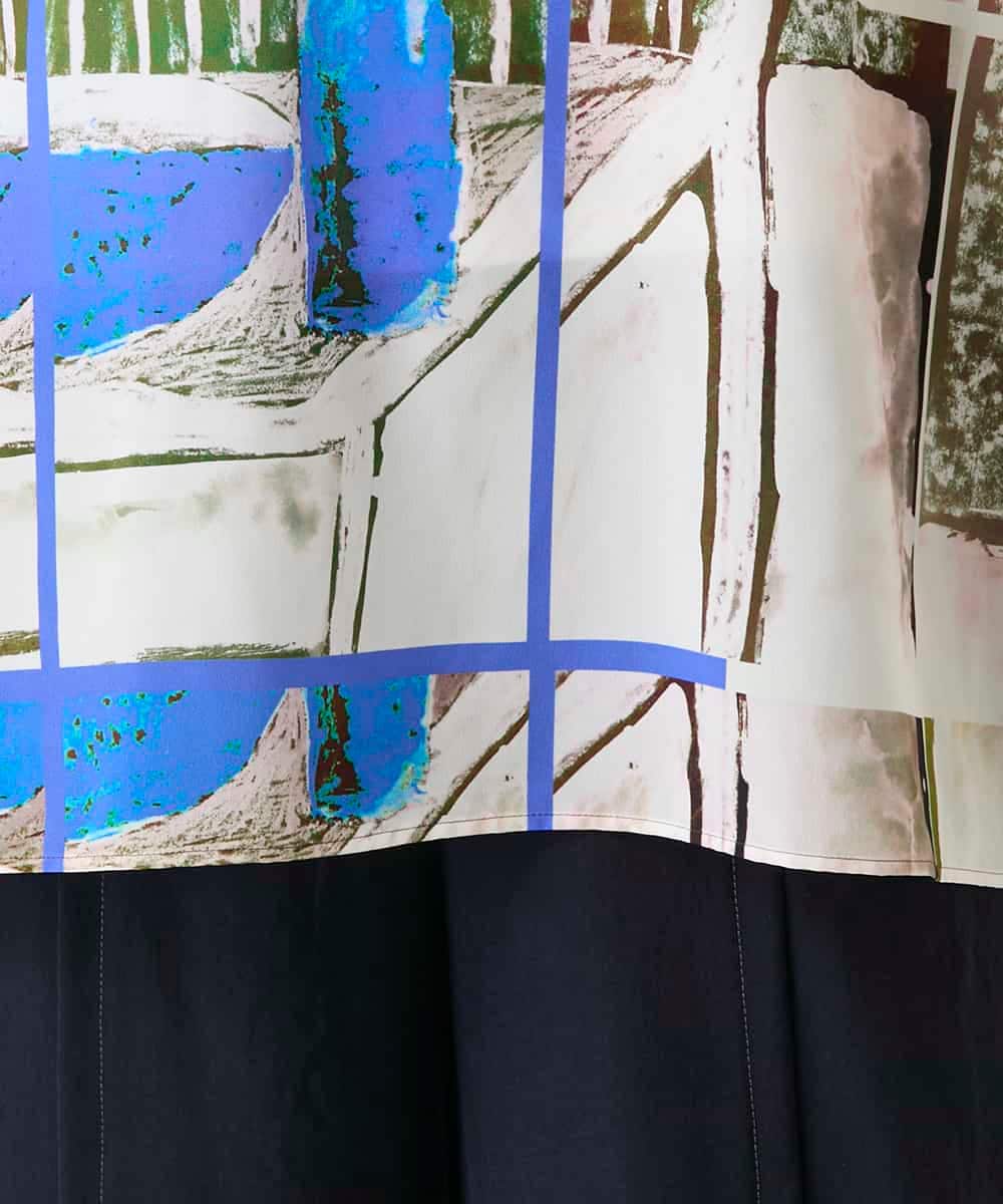 RBKFD36260 HIROKO BIS(ヒロコ ビス) グラフィカルプリントチュニックプルオーバー ブルー