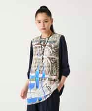 RBKFD36260 HIROKO BIS(ヒロコ ビス) グラフィカルプリントチュニックプルオーバー ブルー