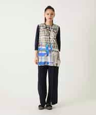 RBKFD36260 HIROKO BIS(ヒロコ ビス) グラフィカルプリントチュニックプルオーバー ブルー