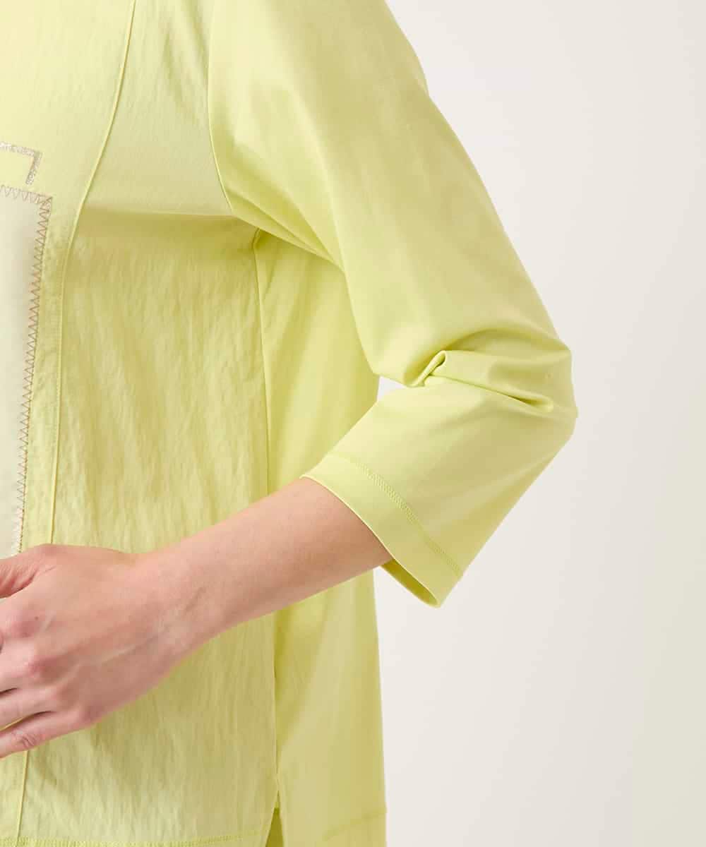 RBKFD38260 HIROKO BIS(ヒロコ ビス) 異素材ジョイントコラージュデザインカットソー イエロー