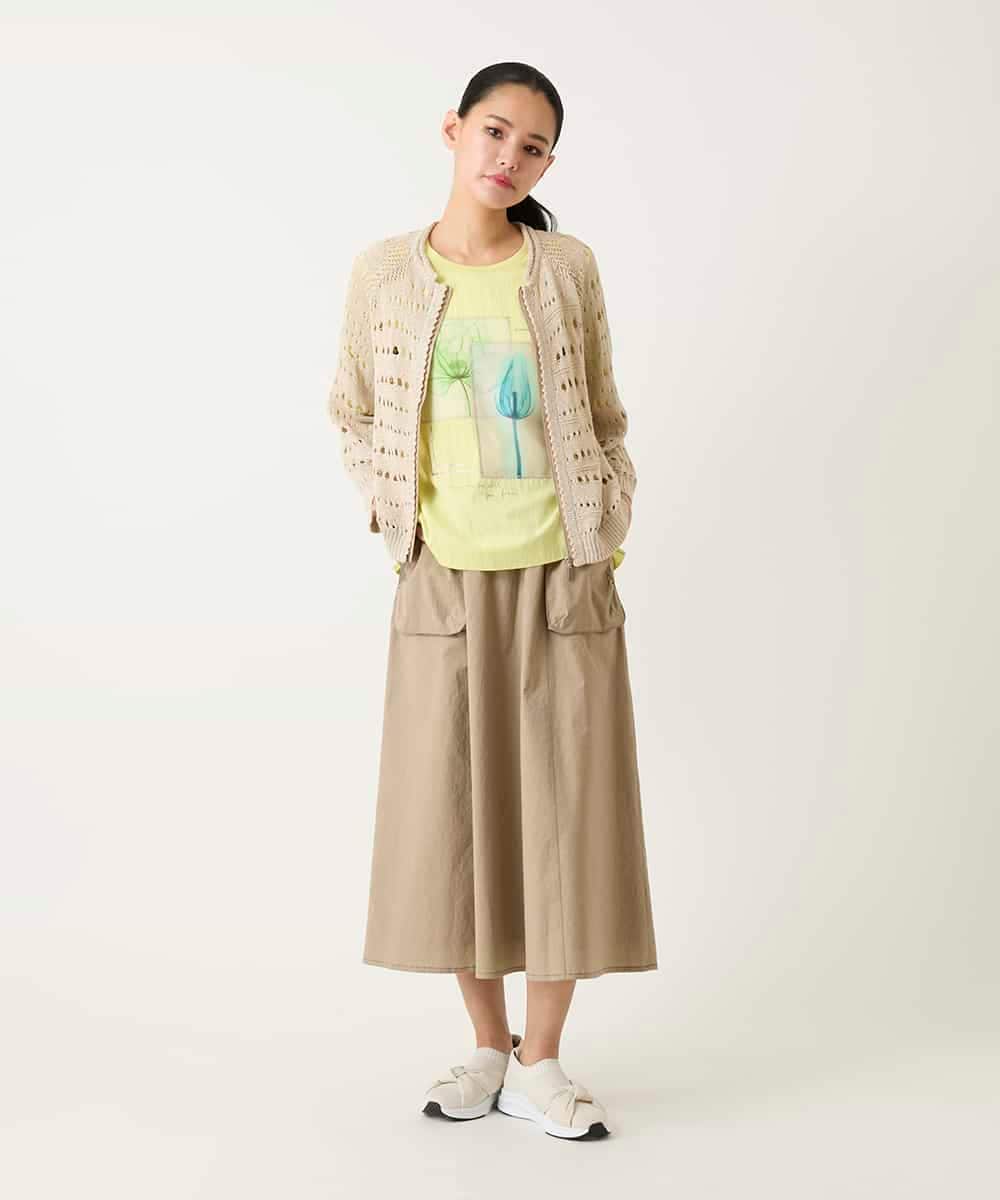 RBKFD38260 HIROKO BIS(ヒロコ ビス) 異素材ジョイントコラージュデザインカットソー イエロー