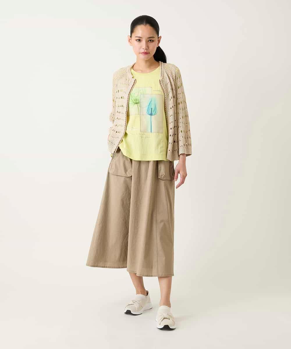 RBKFD38260 HIROKO BIS(ヒロコ ビス) 異素材ジョイントコラージュデザインカットソー イエロー