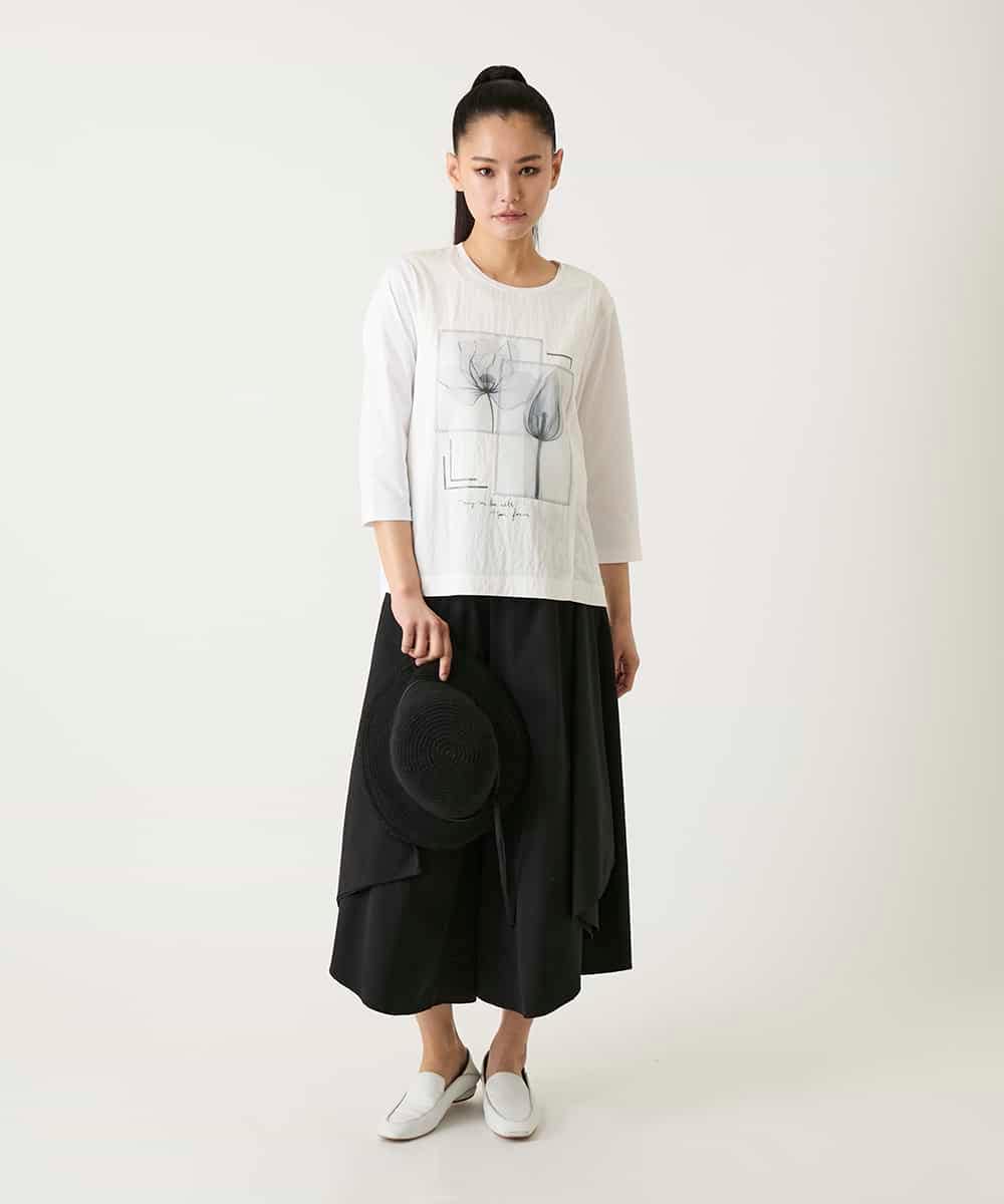 RBKFD38260 HIROKO BIS(ヒロコ ビス) 異素材ジョイントコラージュデザインカットソー イエロー