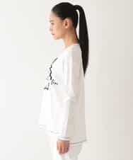 RBKFV11230 HIROKO BIS(ヒロコ ビス) コットンスムースロゴTシャツ /洗える ホワイト