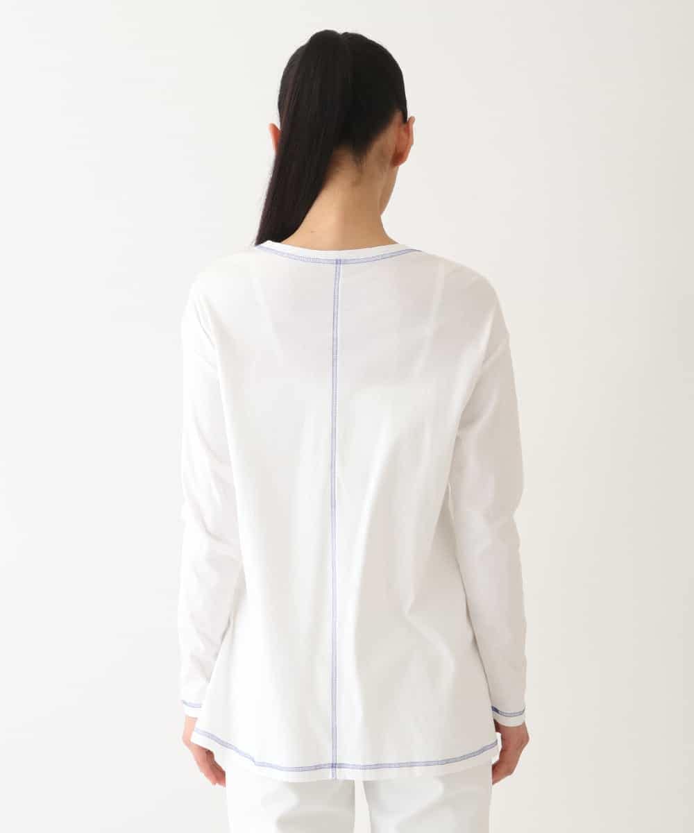 RBKFV11230 HIROKO BIS(ヒロコ ビス) コットンスムースロゴTシャツ /洗える ホワイト