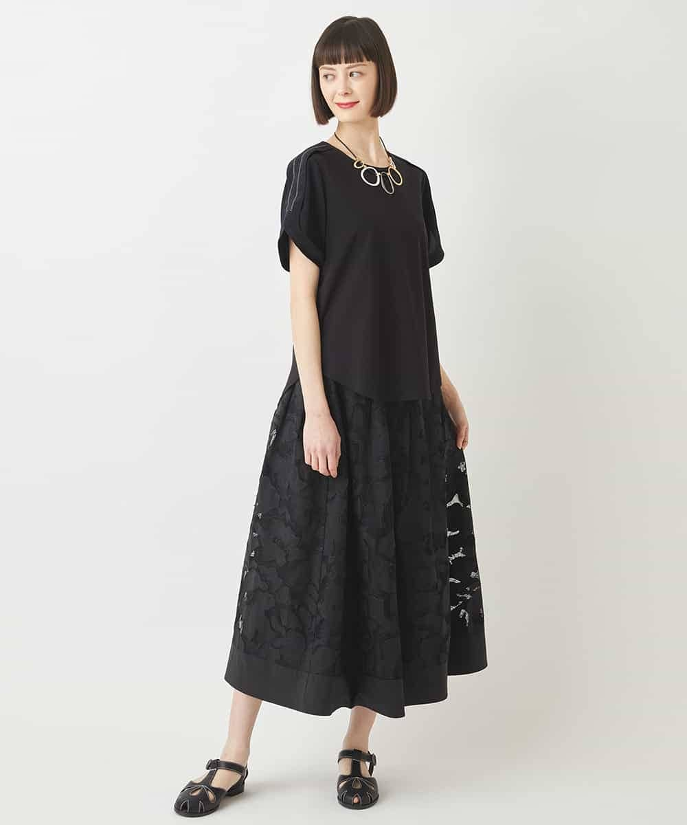 RBKFW37230 HIROKO BIS(ヒロコ ビス) ショルダーステッチデザインTシャツ /洗える ホワイト