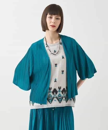 RBKGA01290 HIROKO BIS 【接触冷感】ランダムプリーツショートカーディガン