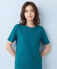 RBKGA11180 HIROKO BIS(ヒロコ ビス) カーブ切り替えコットンカットソー /洗える ブルー