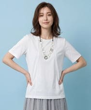 RBKGA11180 HIROKO BIS(ヒロコ ビス) カーブ切り替えコットンカットソー /洗える ホワイト