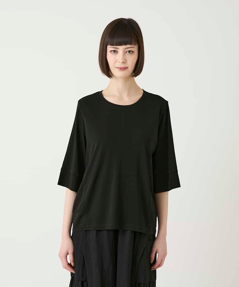 RBKGE01230 HIROKO BIS(ヒロコ ビス) 切り替えリブハーフスリーブカットソー ブラック