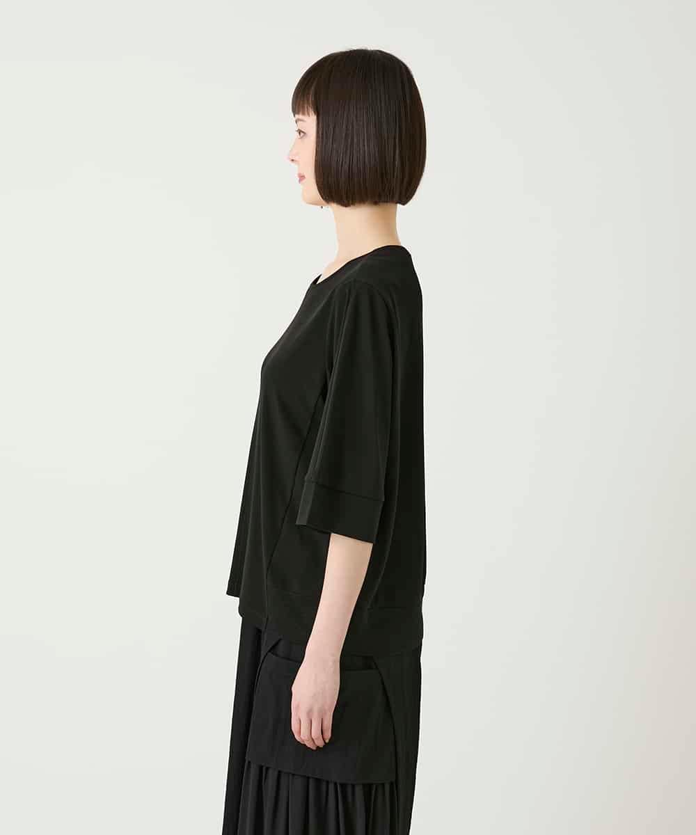 RBKGE01230 HIROKO BIS(ヒロコ ビス) 切り替えリブハーフスリーブカットソー ブラック