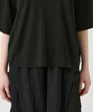 RBKGE01230 HIROKO BIS(ヒロコ ビス) 切り替えリブハーフスリーブカットソー ブラック