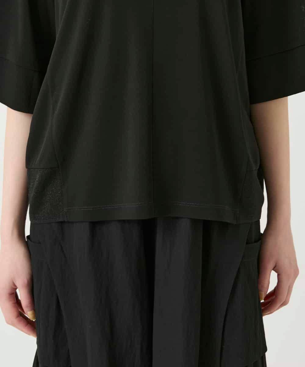 RBKGE01230 HIROKO BIS(ヒロコ ビス) 切り替えリブハーフスリーブカットソー ブラック