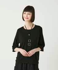 RBKGE01230 HIROKO BIS(ヒロコ ビス) 切り替えリブハーフスリーブカットソー ブラック