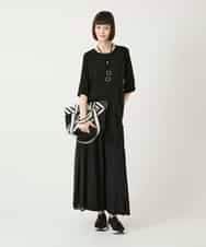 RBKGE01230 HIROKO BIS(ヒロコ ビス) 切り替えリブハーフスリーブカットソー ブラック