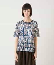 RBKGE03190 HIROKO BIS(ヒロコ ビス) エスニックグラフィックデザインカットソー ベージュ