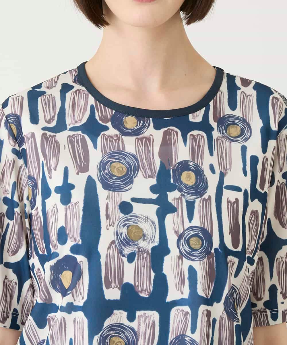 RBKGE03190 HIROKO BIS(ヒロコ ビス) エスニックグラフィックデザインカットソー ベージュ