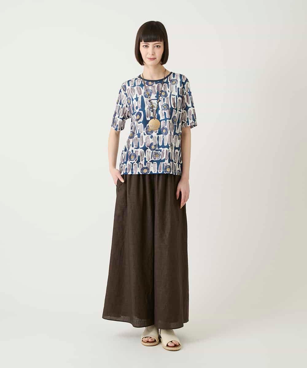 RBKGE03190 HIROKO BIS(ヒロコ ビス) エスニックグラフィックデザインカットソー ベージュ