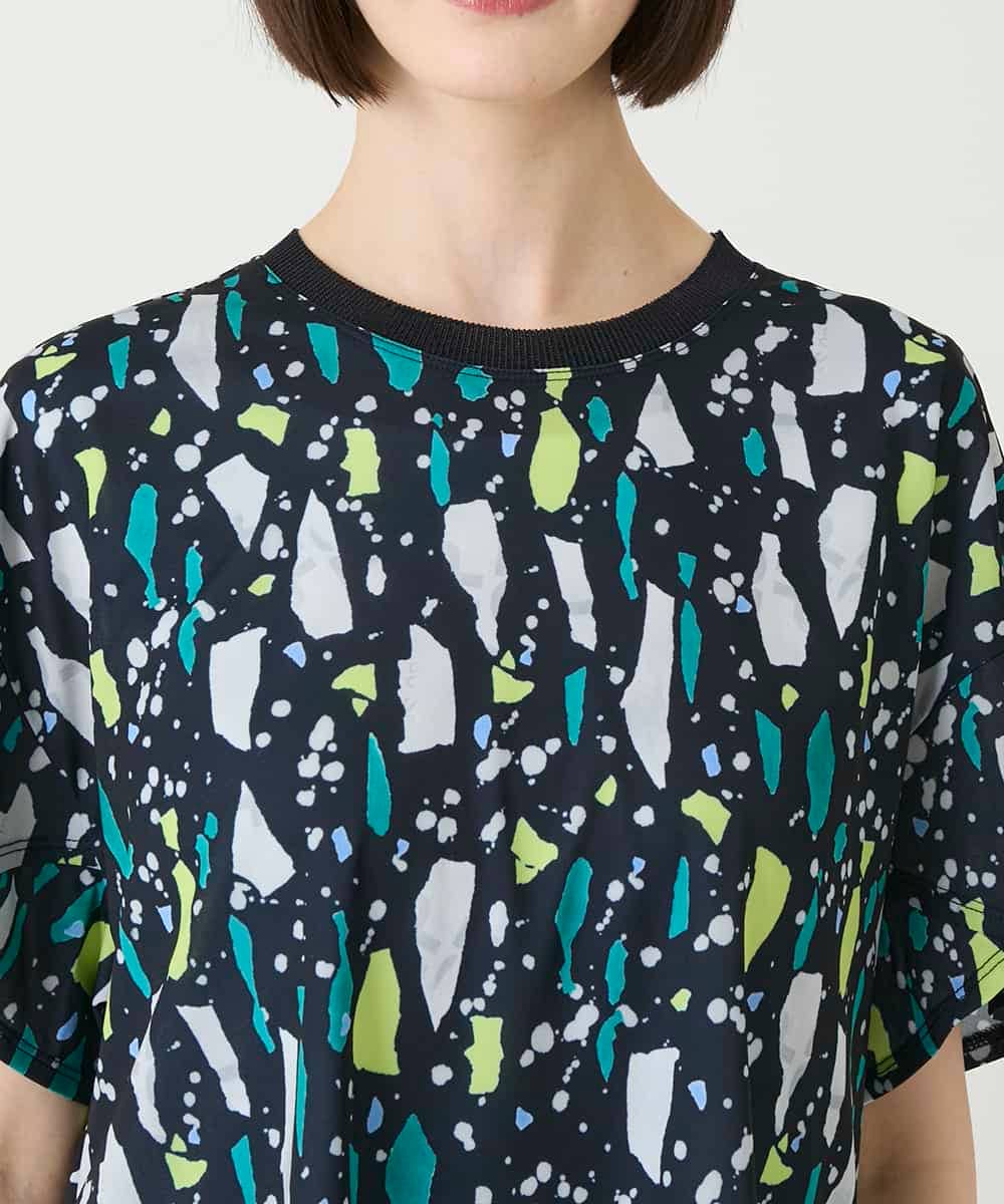 RBKGE23210 HIROKO BIS(ヒロコ ビス) 幾何柄デザインカットソー ネイビー