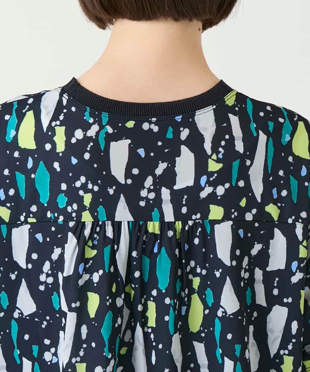 RBKGE23210 HIROKO BIS(ヒロコ ビス) 幾何柄デザインカットソー ネイビー