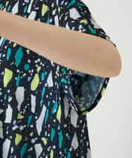 RBKGE23210 HIROKO BIS(ヒロコ ビス) 幾何柄デザインカットソー ネイビー