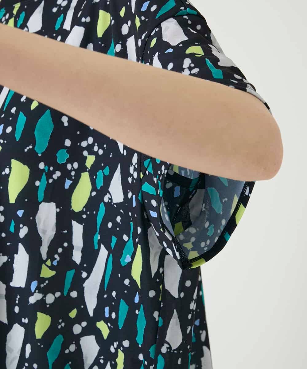 RBKGE23210 HIROKO BIS(ヒロコ ビス) 幾何柄デザインカットソー ネイビー