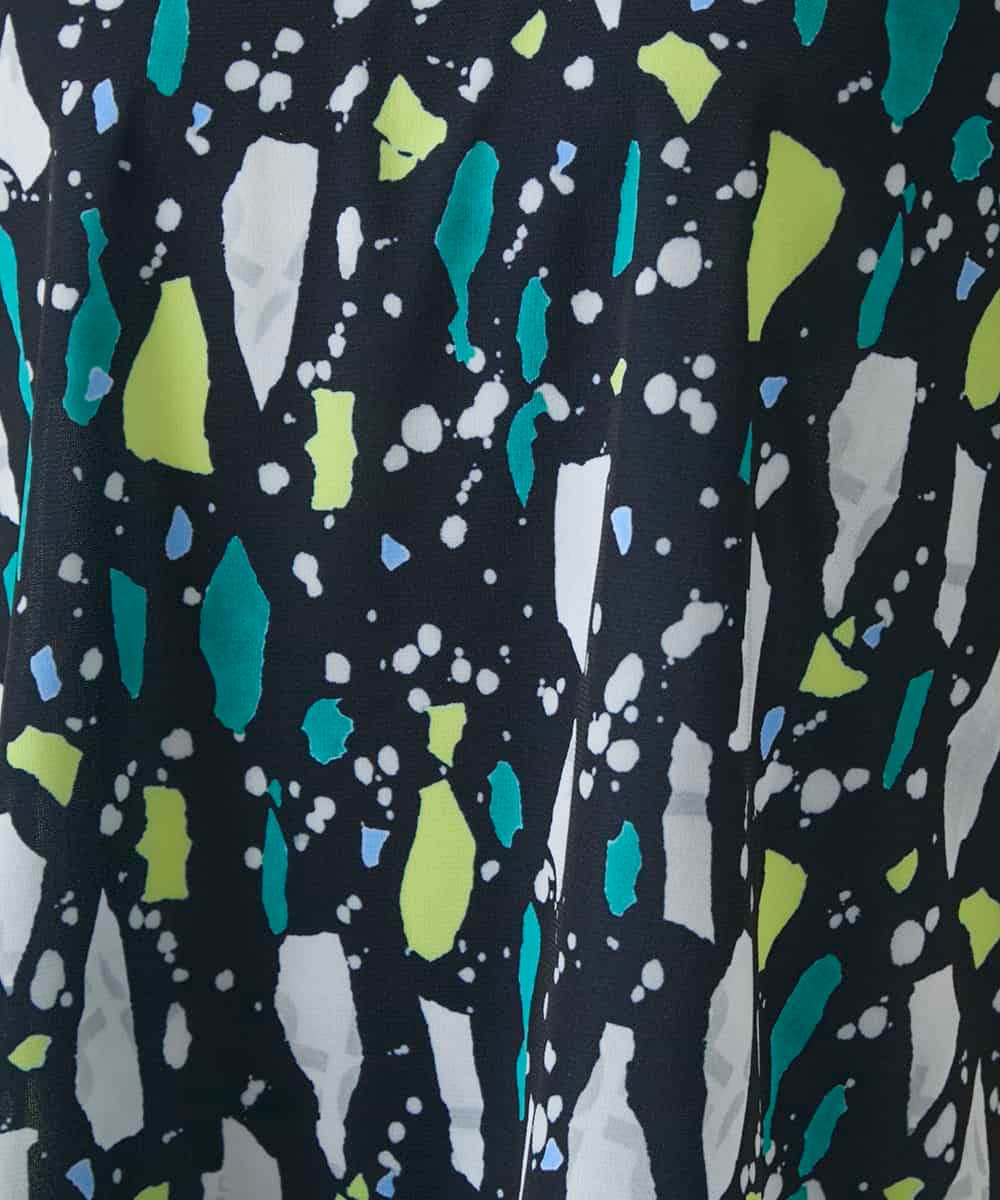 RBKGE23210 HIROKO BIS(ヒロコ ビス) 幾何柄デザインカットソー ネイビー