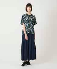 RBKGE23210 HIROKO BIS(ヒロコ ビス) 幾何柄デザインカットソー ネイビー