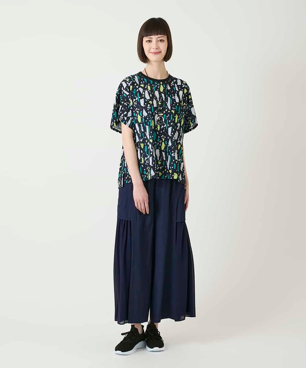 RBKGE23210 HIROKO BIS(ヒロコ ビス) 幾何柄デザインカットソー ネイビー