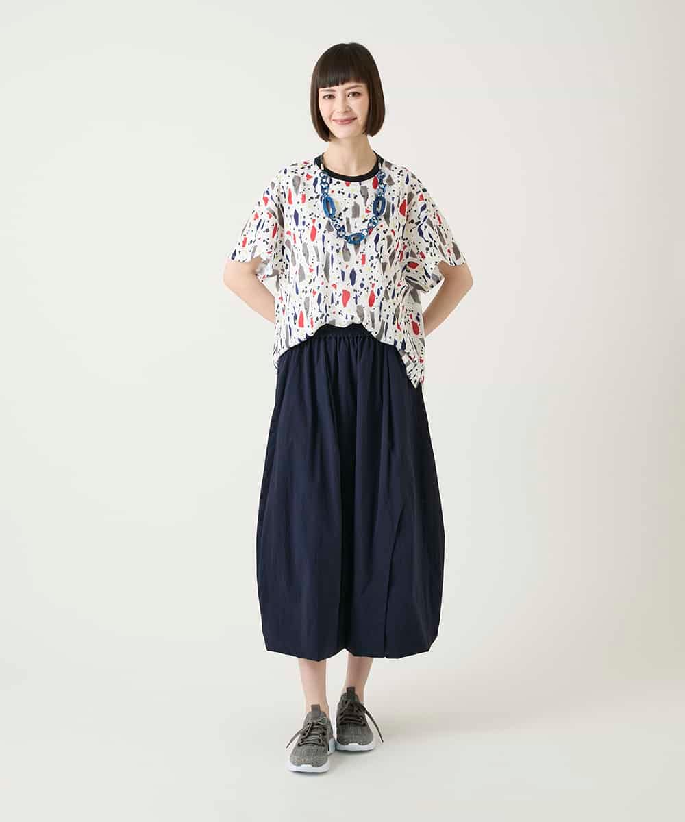 RBKGE23210 HIROKO BIS(ヒロコ ビス) 幾何柄デザインカットソー ネイビー