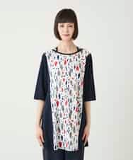 RBKGE24260 HIROKO BIS(ヒロコ ビス) 幾何柄デザインチュニック ホワイト