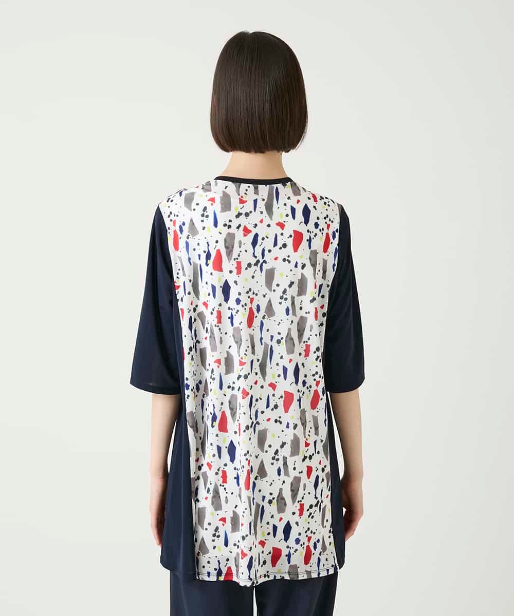 RBKGE24260 HIROKO BIS(ヒロコ ビス) 幾何柄デザインチュニック ホワイト