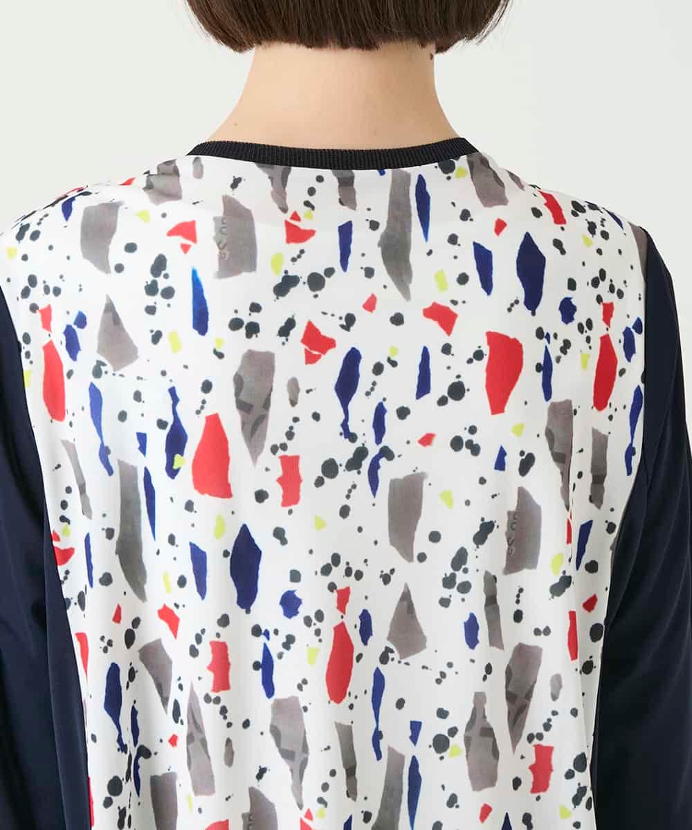 RBKGE24260 HIROKO BIS(ヒロコ ビス) 幾何柄デザインチュニック ホワイト