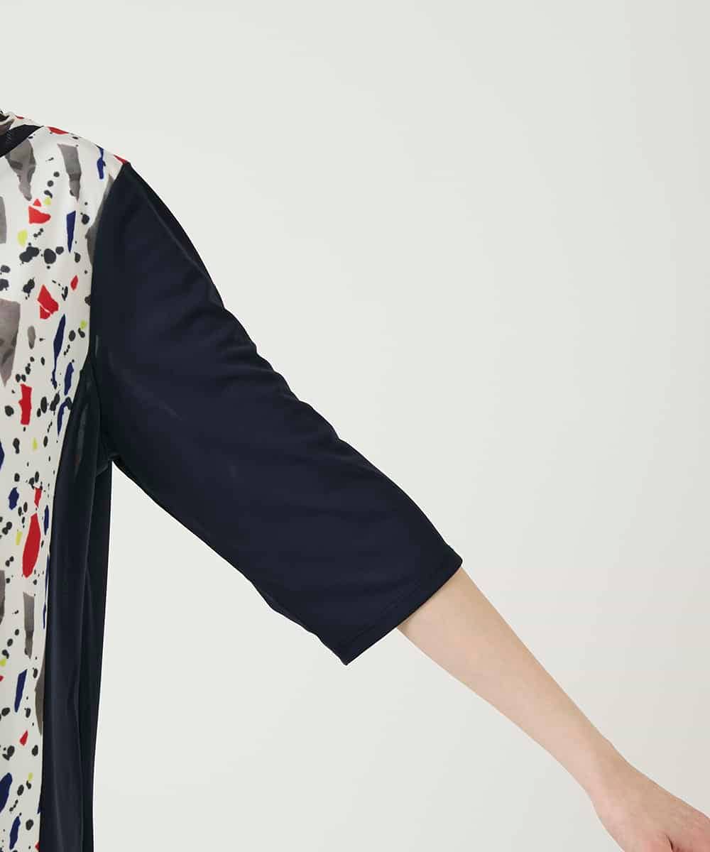 RBKGE24260 HIROKO BIS(ヒロコ ビス) 幾何柄デザインチュニック ホワイト