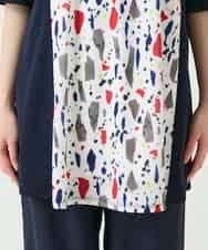 RBKGE24260 HIROKO BIS(ヒロコ ビス) 幾何柄デザインチュニック ホワイト