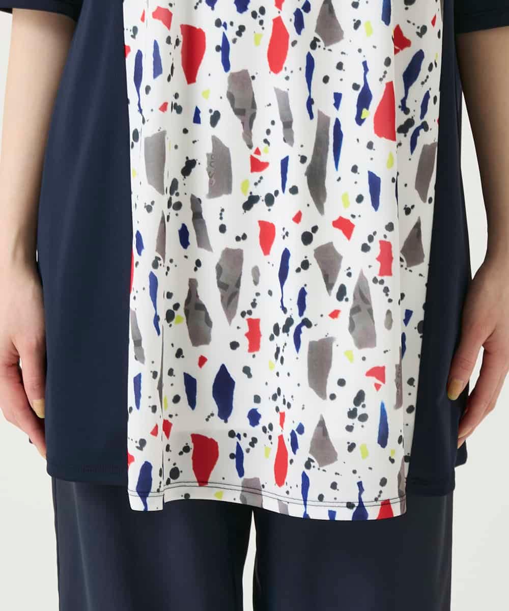 RBKGE24260 HIROKO BIS(ヒロコ ビス) 幾何柄デザインチュニック ホワイト