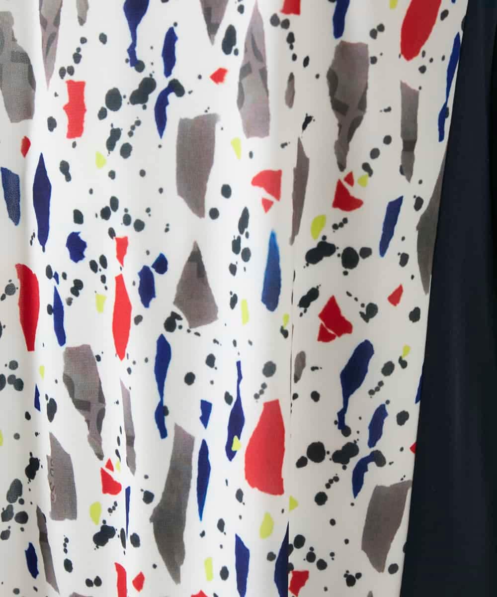 RBKGE24260 HIROKO BIS(ヒロコ ビス) 幾何柄デザインチュニック ホワイト