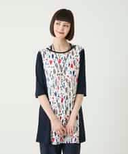 RBKGE24260 HIROKO BIS(ヒロコ ビス) 幾何柄デザインチュニック ホワイト