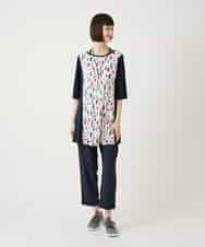 RBKGE24260 HIROKO BIS(ヒロコ ビス) 幾何柄デザインチュニック ホワイト