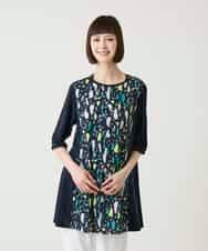 RBKGE24260 HIROKO BIS(ヒロコ ビス) 幾何柄デザインチュニック ホワイト