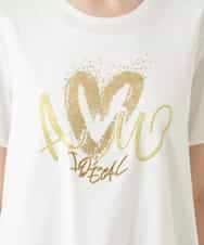 RBKGE25210 HIROKO BIS(ヒロコ ビス) スパンコールハートデザインカットソー ホワイト